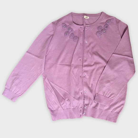 J. Crew Purple Embellished Cardigan - Picture 2 of 2